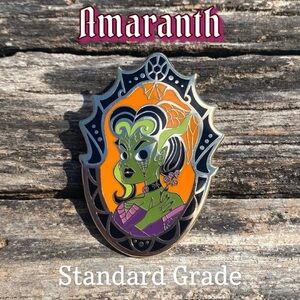 🌙 Gothic Ladies of Crescent Manor Spider Amaranth Halloween Enamel Pin
